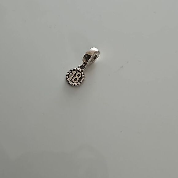 Pandora Authentic 18th Celebration Dangle Charm 925 ALE Sterling Silver - Picture 16 of 16